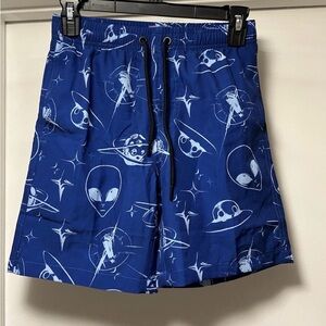 LUCOWEE Boys Swim Trunks With Compression Liner. Blue. Medium. New With Tags.
